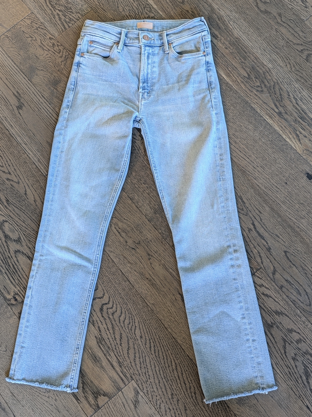MOTHER Light Wash High-Rise Straight Jeans